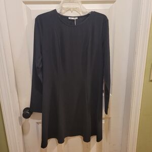 New Zara Elegant Black Long Sleeve Dress - Mini